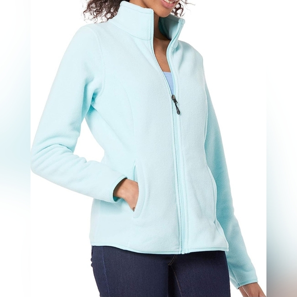 Amazon Essentials Jackets & Blazers - Fleece Full Zip Soft Polar Jacket Amazon Essentials Women's Aqua Blue Medium NWT